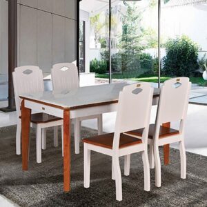 Bộ bàn ăn khung gỗ tự nhiên BA503A