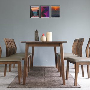 Set bàn ăn gỗ tự nhiên BA704N